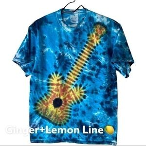 Unisex Tie Dye Guitar Pattern shirt Sz M